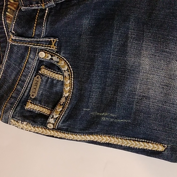 NWT L.A. IDOL EMBROIDERED CUFFED CAPRIS SZ. 3 (junior) - Picture 3 of 9